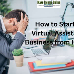 Man working at home on his computer, focused on starting a virtual assistant business from home."