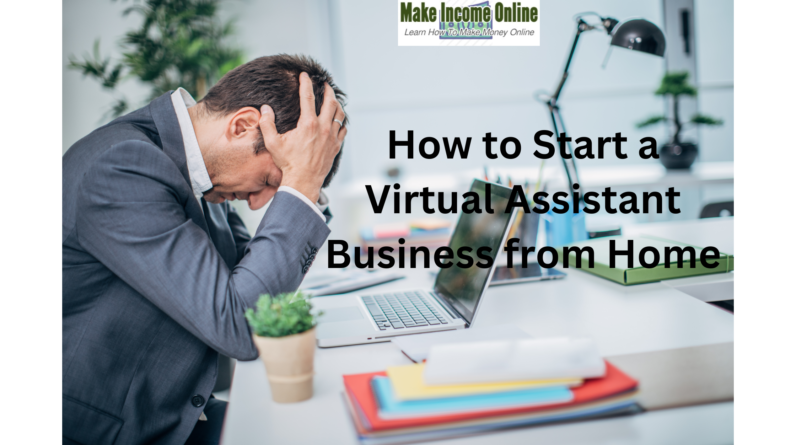 Man working at home on his computer, focused on starting a virtual assistant business from home."