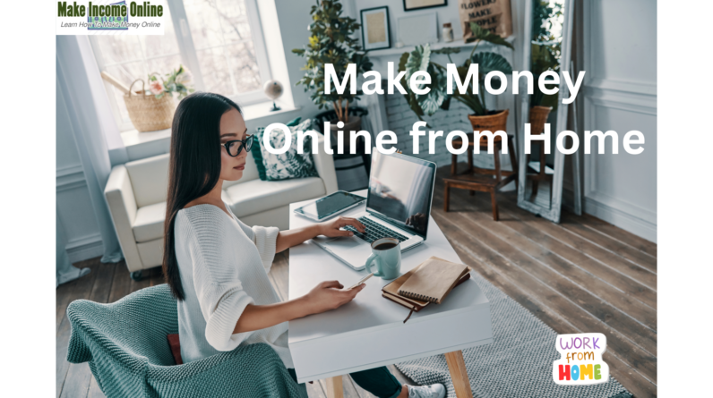 Lady working from home on her laptop, focusing on ways to make money online from home."