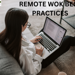 A woman working from home on her laptop at a desk in a cozy home office.