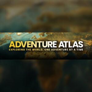 Adventure Atlas logo featuring a globe with travel icons, representing an inspiring travel YouTube channe