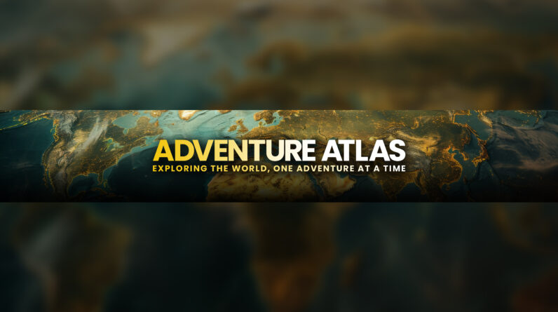 Adventure Atlas logo featuring a globe with travel icons, representing an inspiring travel YouTube channe