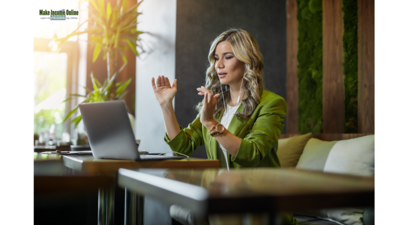 A woman working from home at her desk, representing work from home positions in 2024."