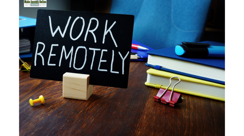 A sign on a desk that says 'Work Remotely,' symbolizing Amazon remote jobs in 2024."