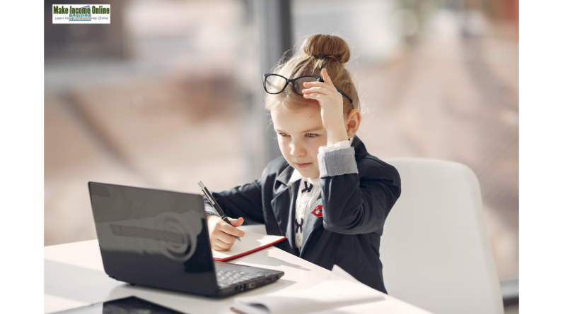 A child working from home at her desk, symbolizing the modern convenience of Amazon remote careers."